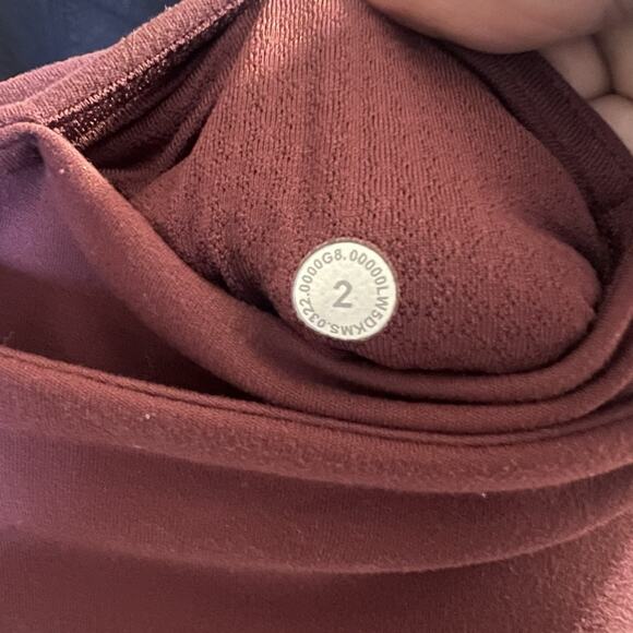 Lululemon Groove Super-High-Rise Flared Nulu Regular Red Merlot Size 2 - Picture 10 of 10